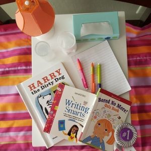 American Girl- lamp, books, pens